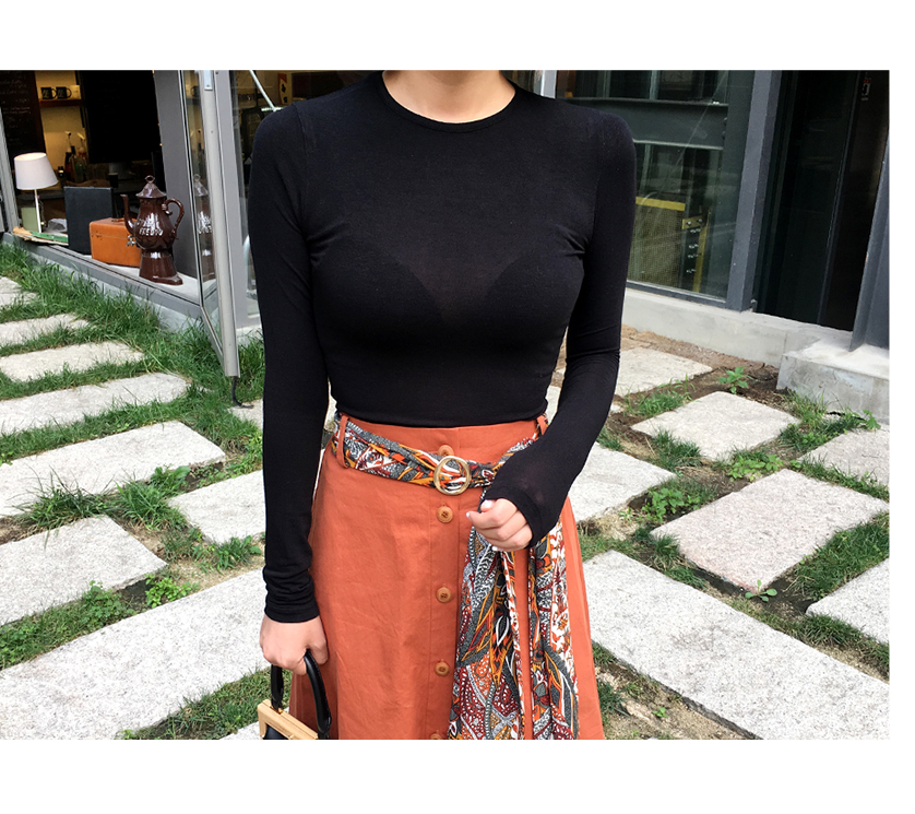 Slim Fit Basic T-shirt Daily coordination Autumn t