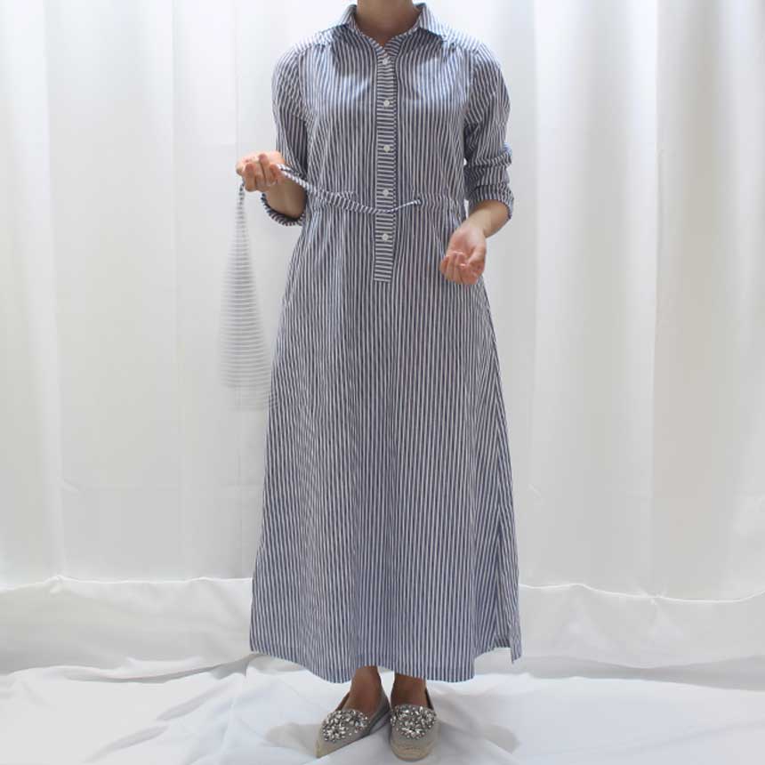 New Striped Shirt Dress Cafe Mocha Nourishment Fal
