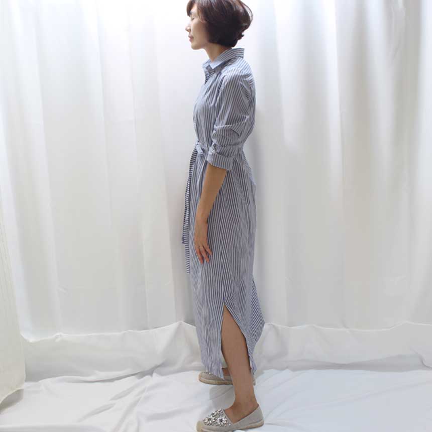 New Striped Shirt Dress Cafe Mocha Nourishment Fal