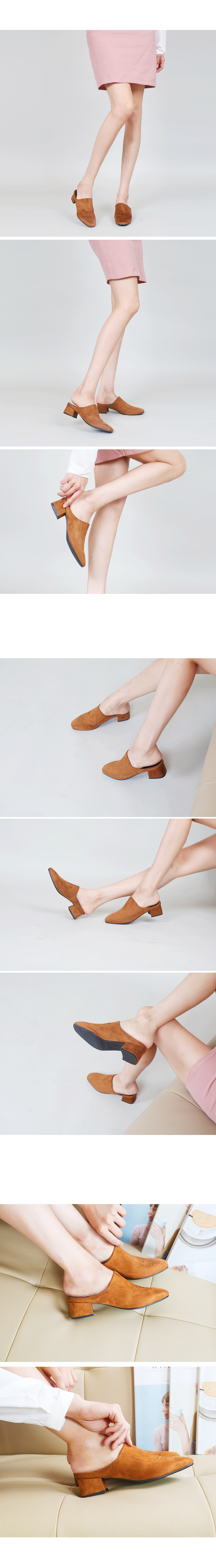 New suede middle heel blouse slippers office