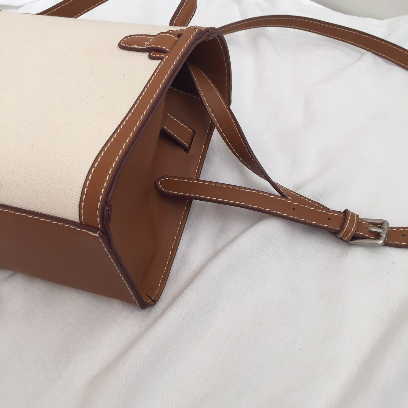 New Women's Bags Square Canvas Tote Bag Buckle 