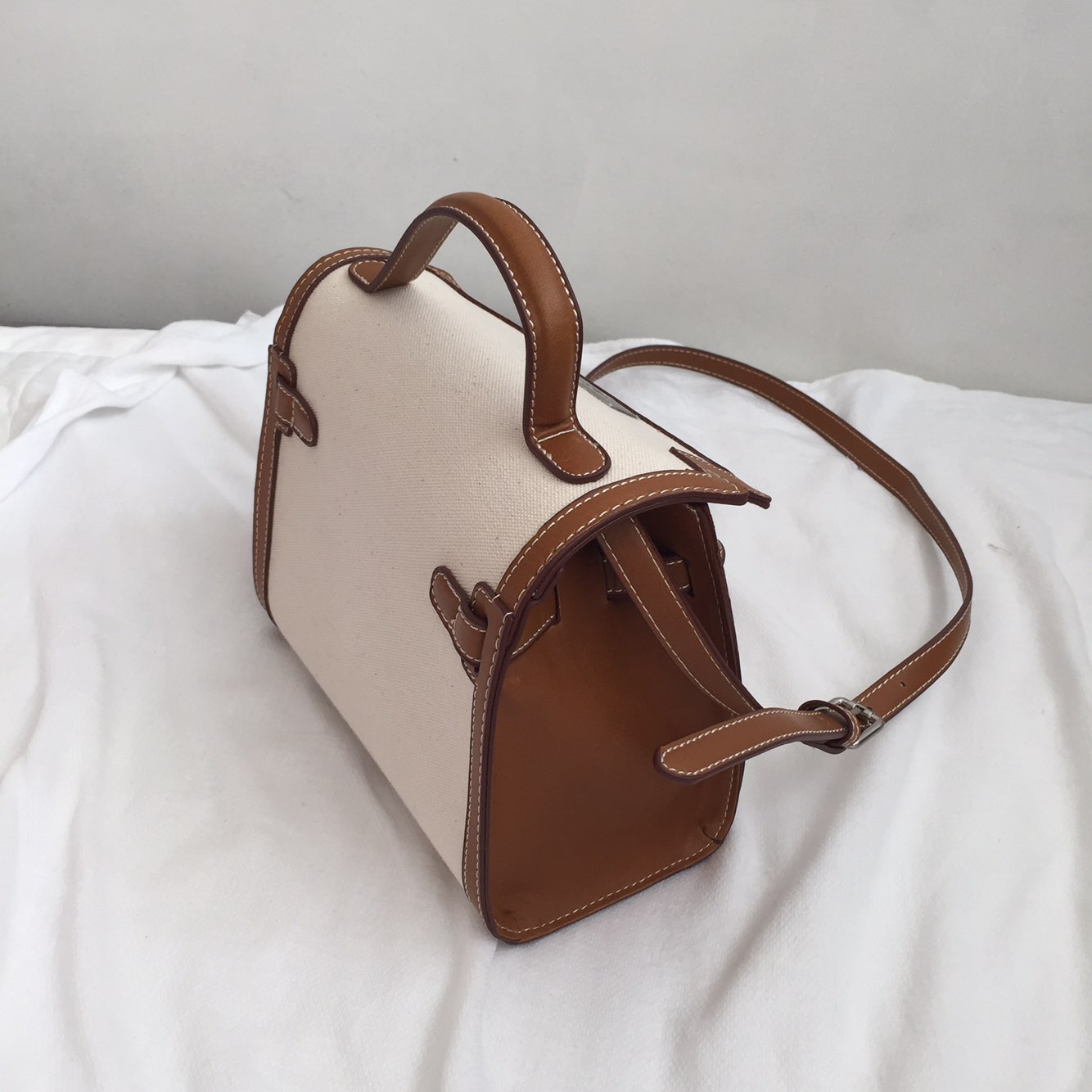New Women's Bags Square Canvas Tote Bag Buckle 