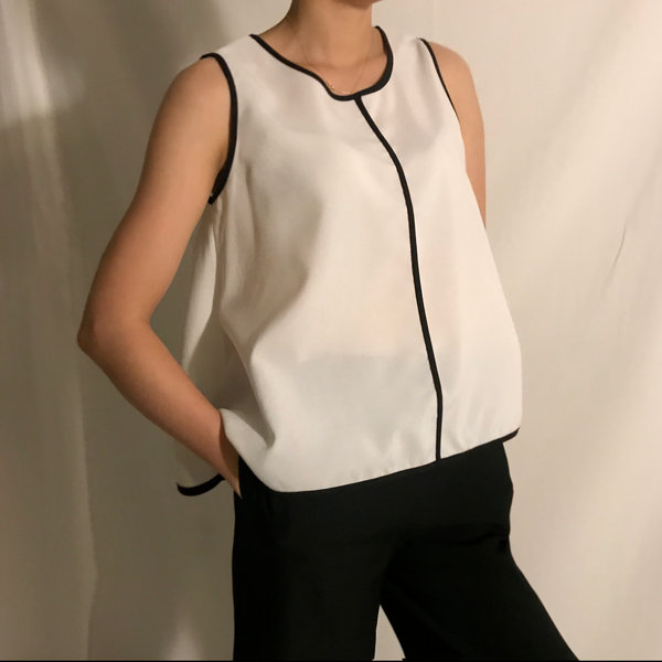 Silk Navy Women Sleeveless Blouse Women's Summe