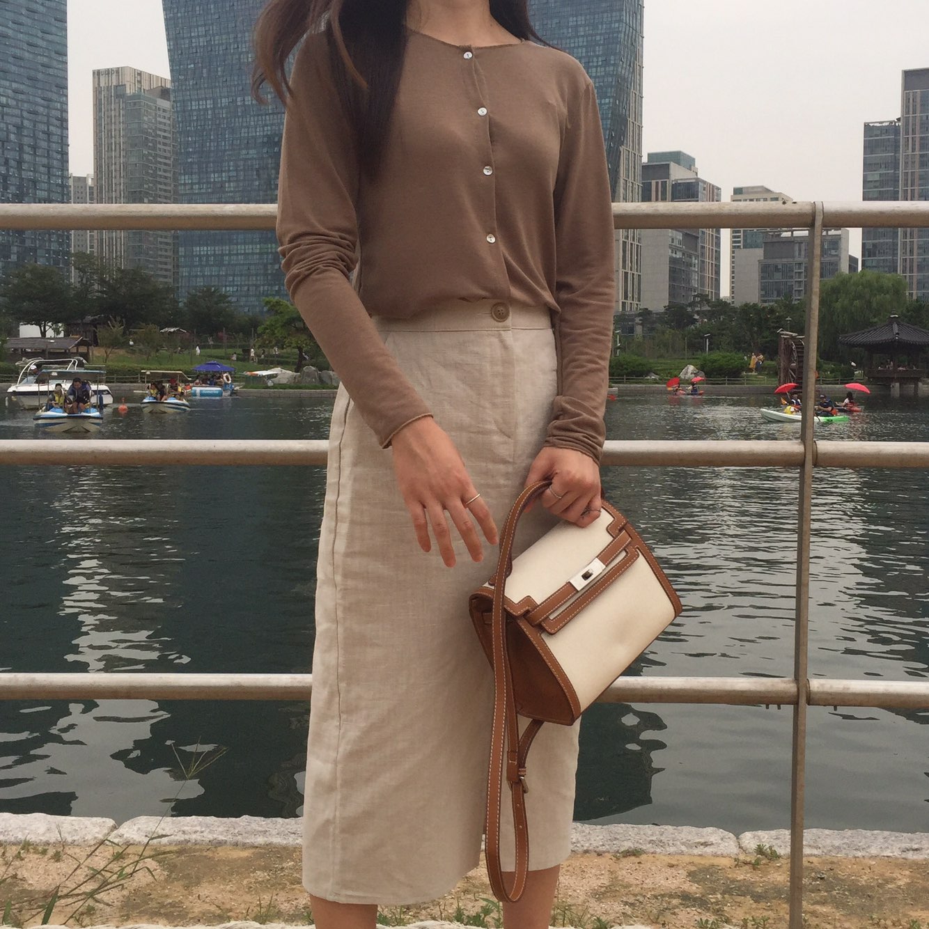 New Women's Bags Square Canvas Tote Bag Buckle 