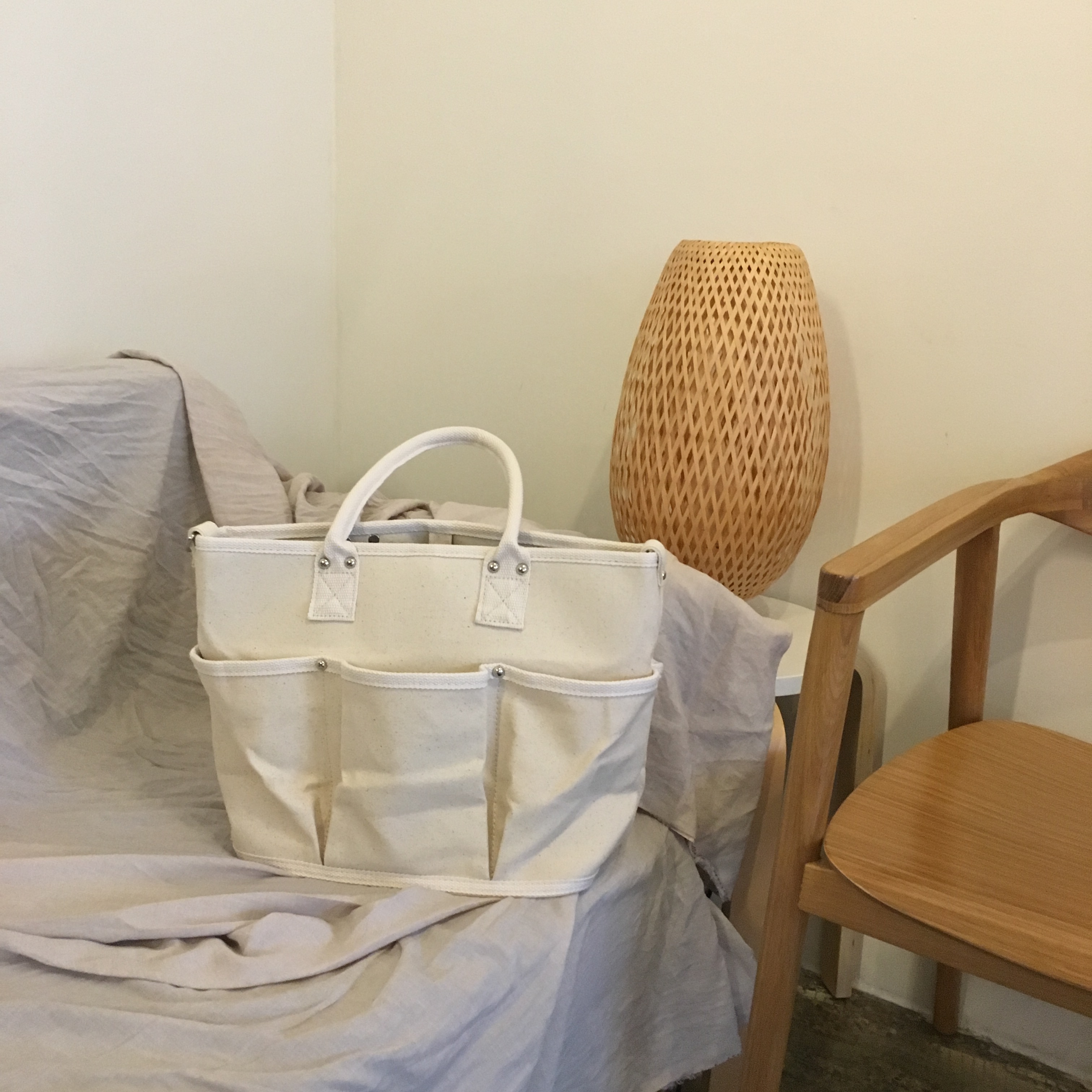 Pocket Tumbler Canvas Eco Bag Casual Jung Yumi Bag