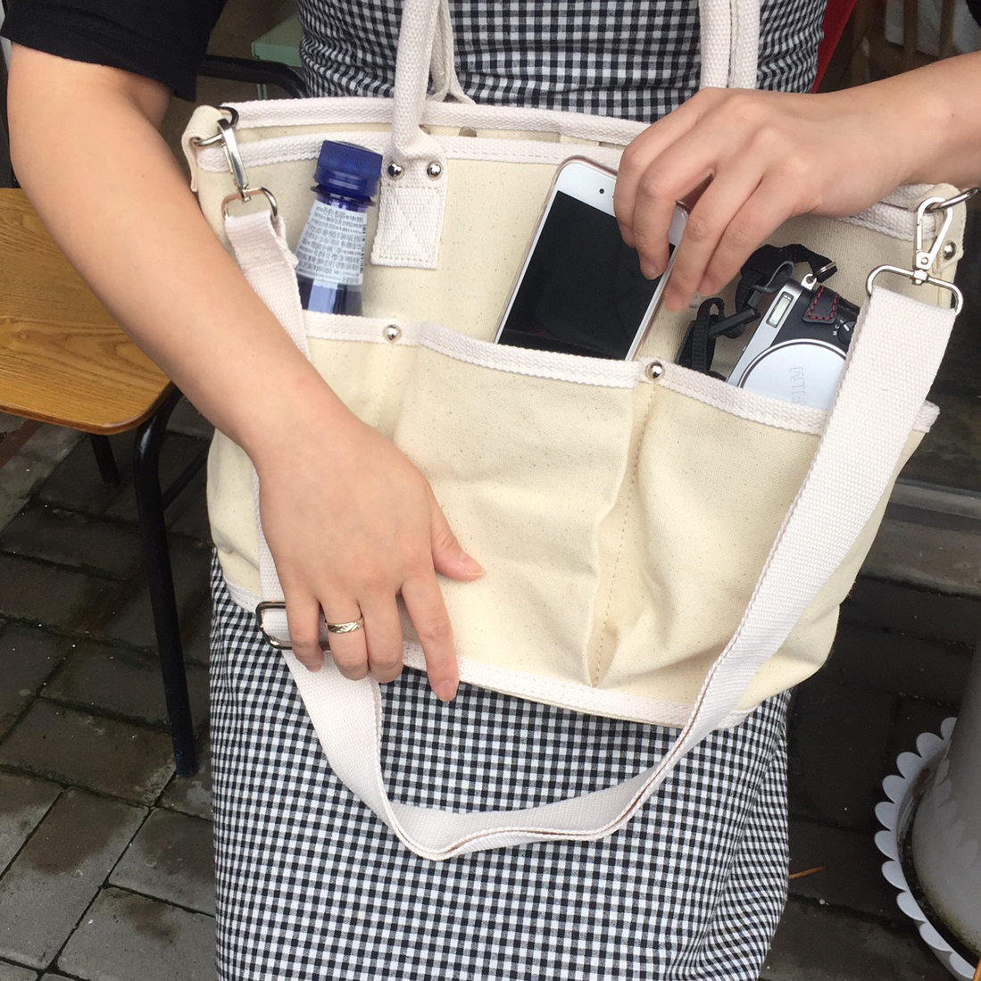 Pocket Tumbler Canvas Eco Bag Casual Jung Yumi Bag