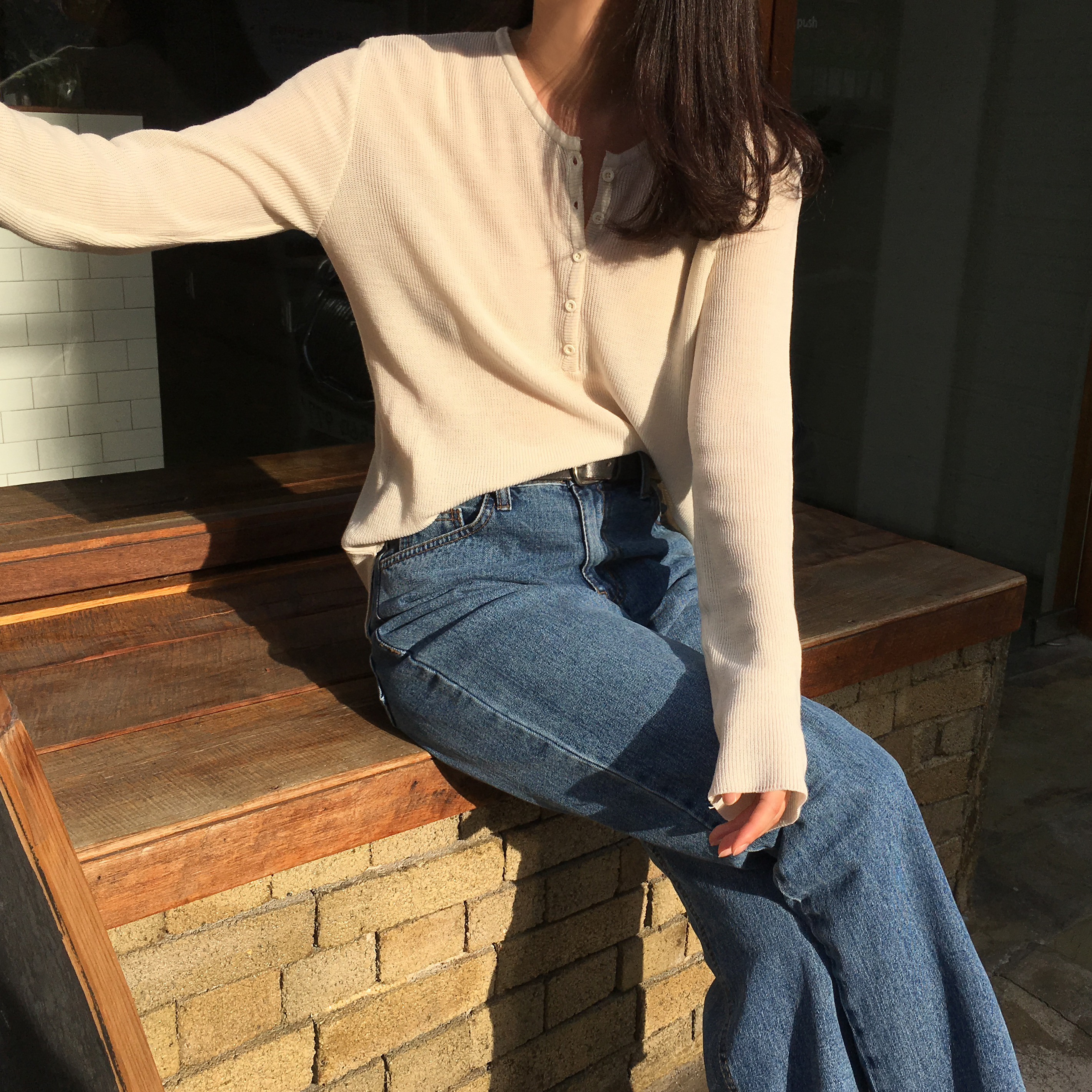 Women Jeans Pants Natural Vintage Denim Pants 2col