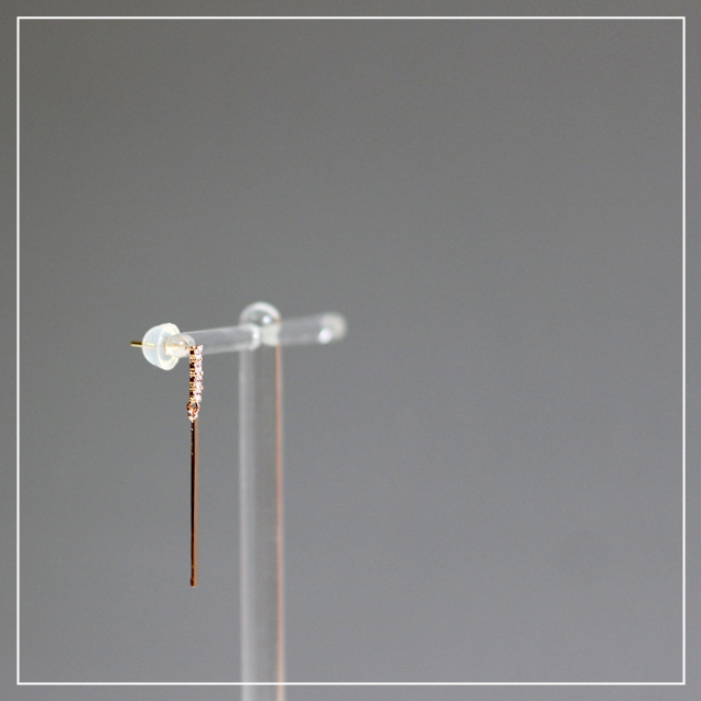 14k Daily Stick Gold Earrings Pink Gold Girlfriend