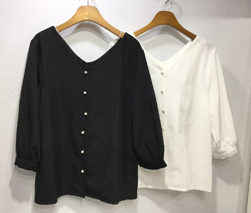 NEW FASHION LADY GIRL Blouse Free shipping pearl b