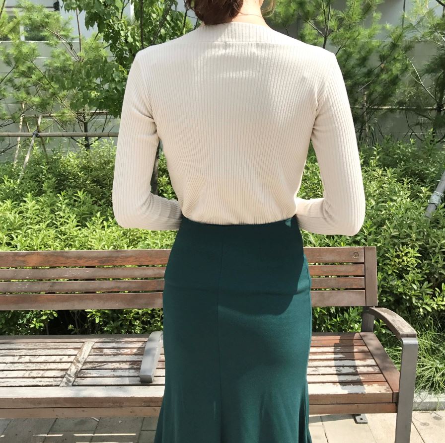 Cutting mermaid long skirt 3color unconventional g
