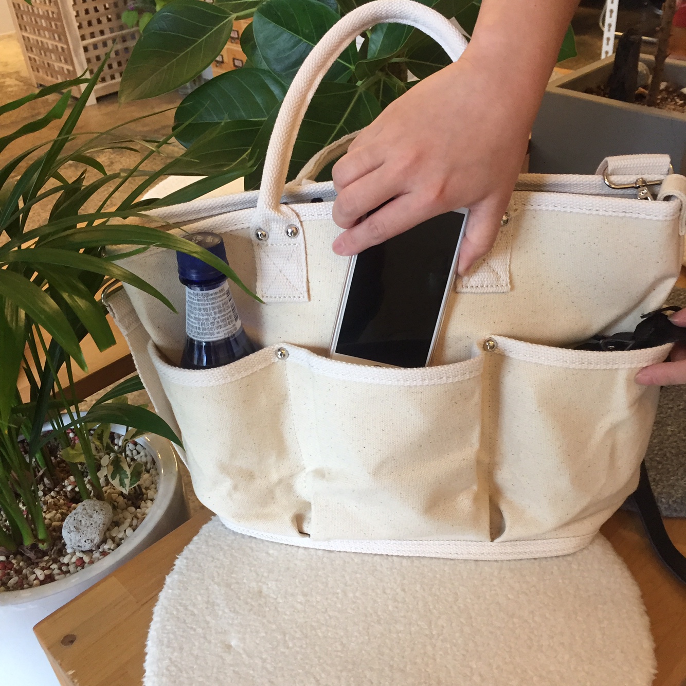 Pocket Tumbler Canvas Eco Bag Casual Jung Yumi Bag