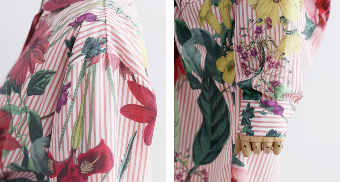 New goddess striped flower twist shirt dress dress