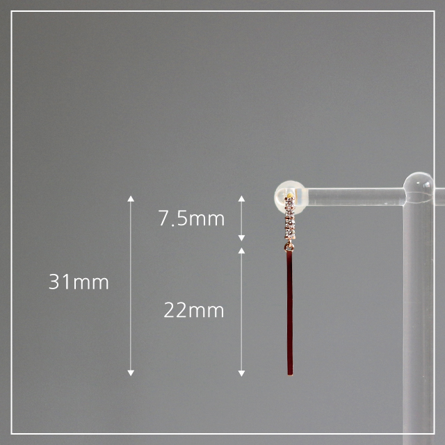 14k Daily Stick Gold Earrings Pink Gold Girlfriend