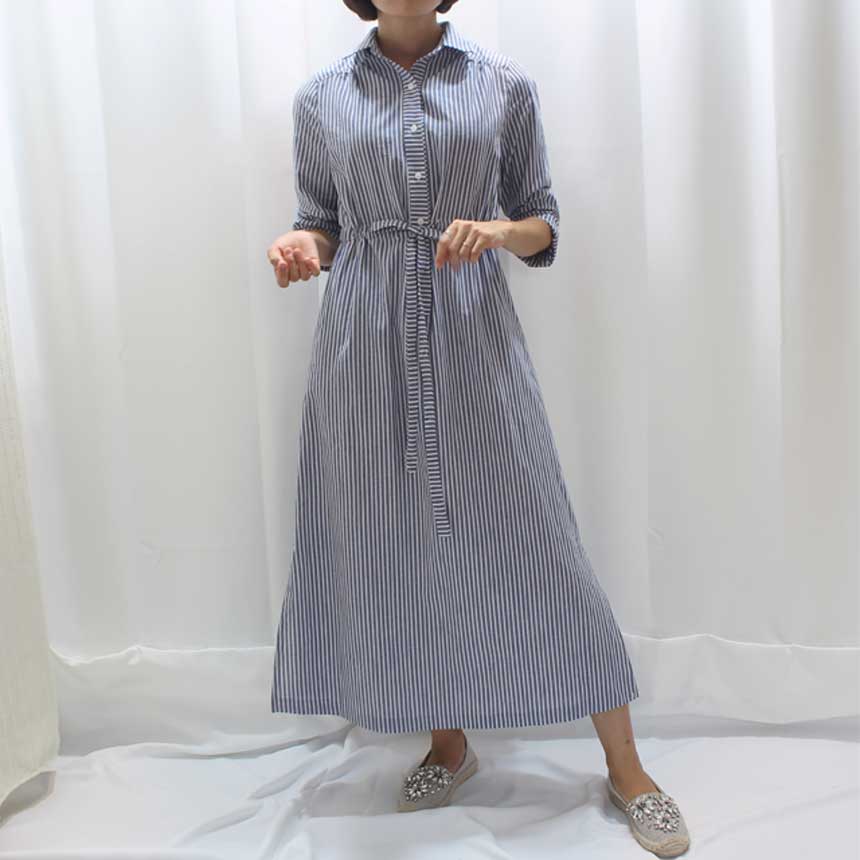 New Striped Shirt Dress Cafe Mocha Nourishment Fal