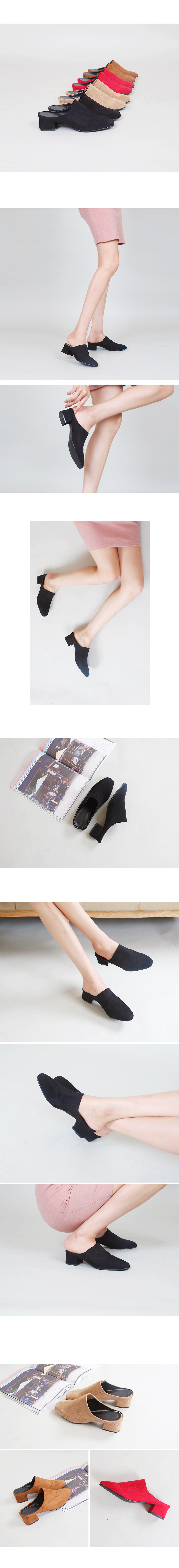 New suede middle heel blouse slippers office