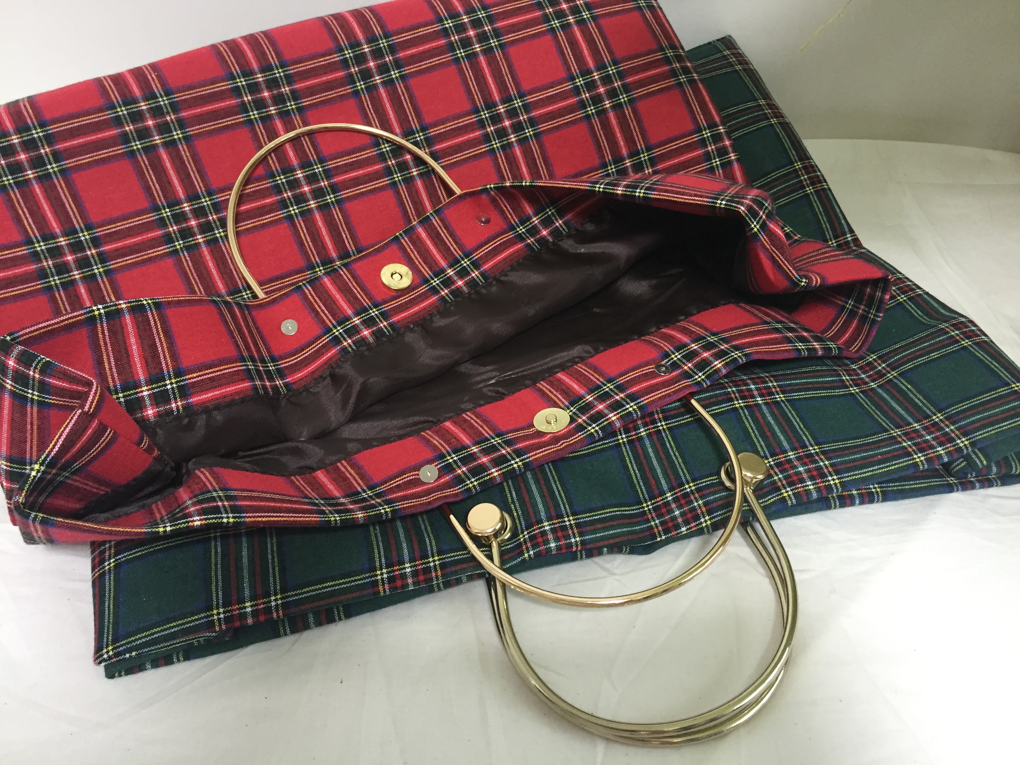 New Women's Bags Free Shipping Tartan Check Big