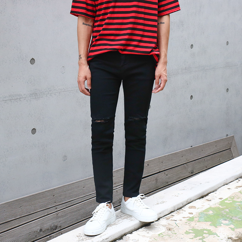 Korea Jeans Pants Full Black Jeans Pants Men's 