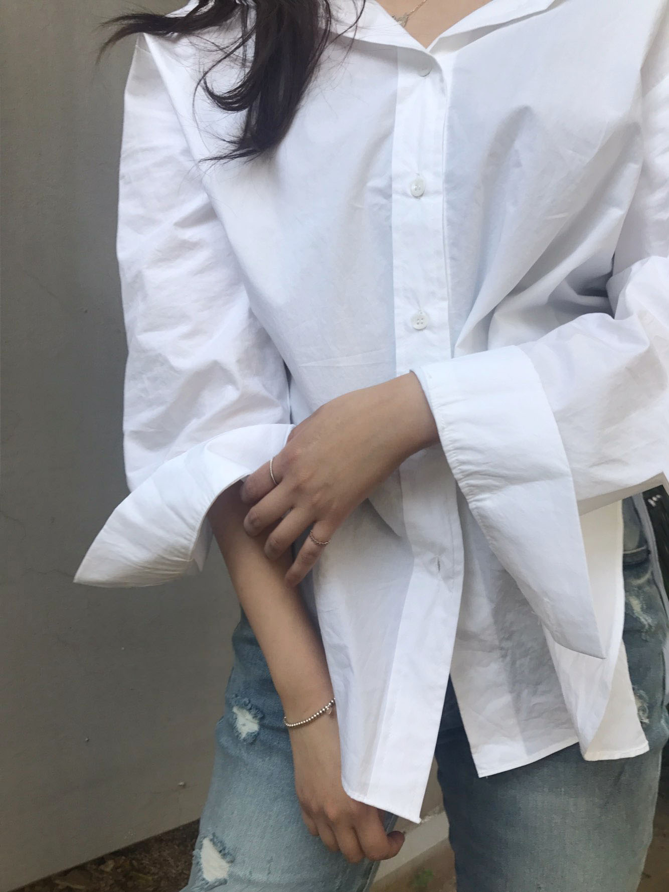 Di Amans collar shirt White Rouge Pit Balloon Blou