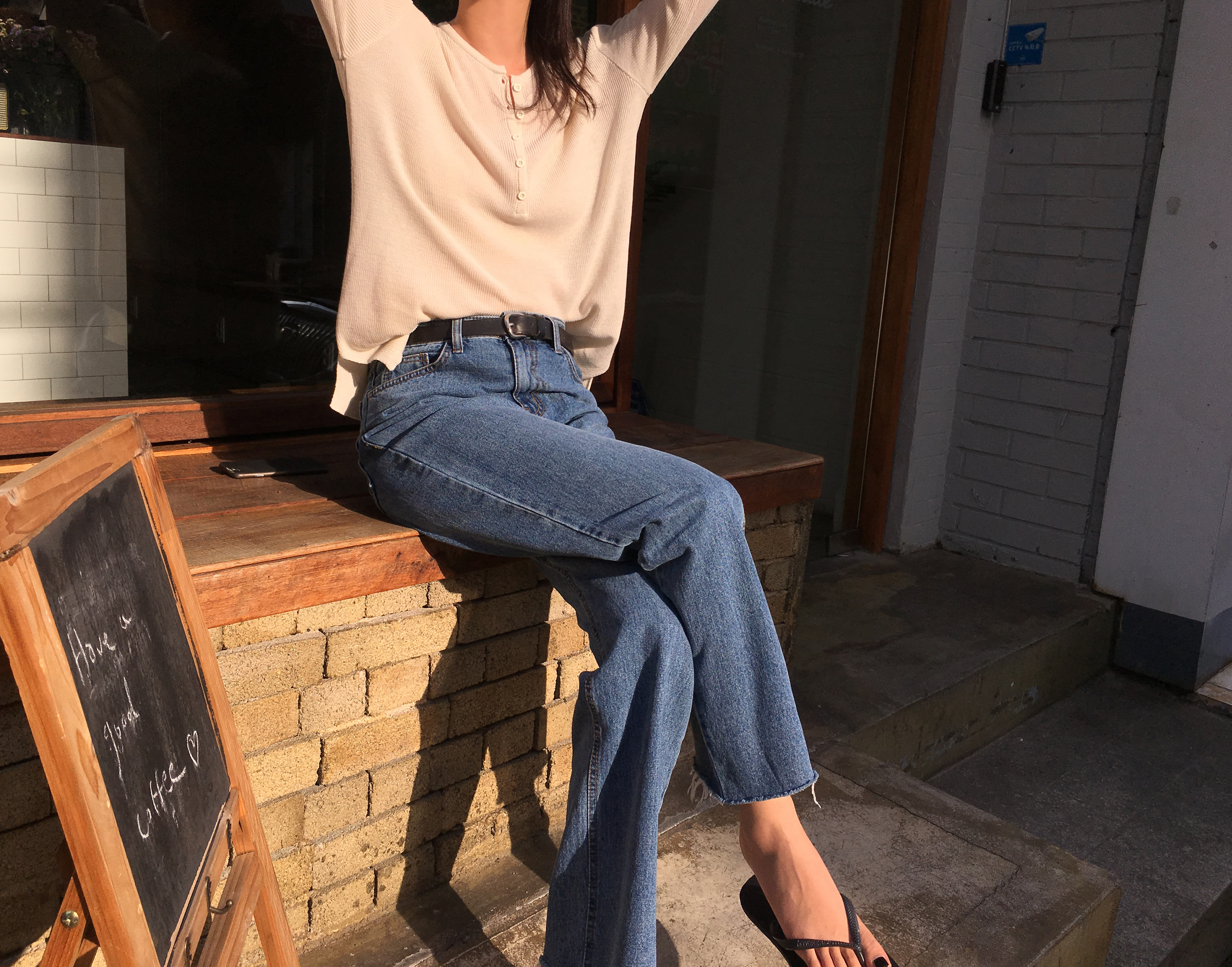 Women Jeans Pants Natural Vintage Denim Pants 2col