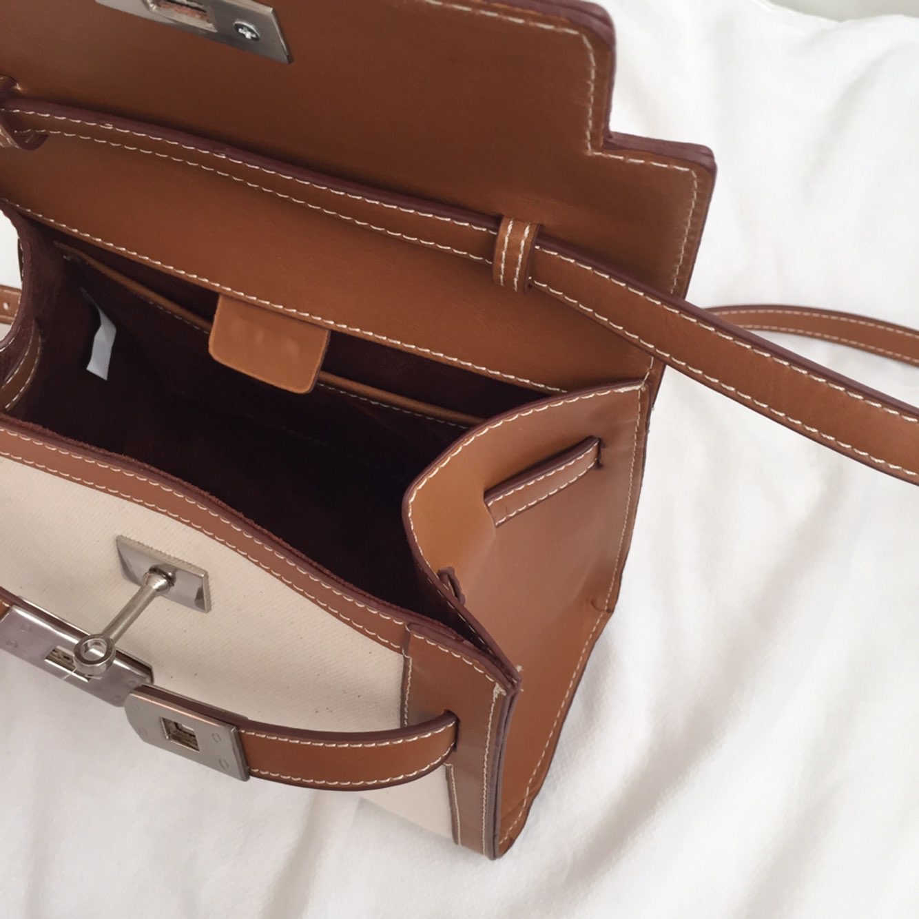 New Women's Bags Square Canvas Tote Bag Buckle 