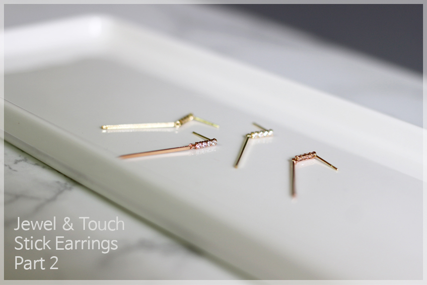 14k Daily Stick Gold Earrings Pink Gold Girlfriend