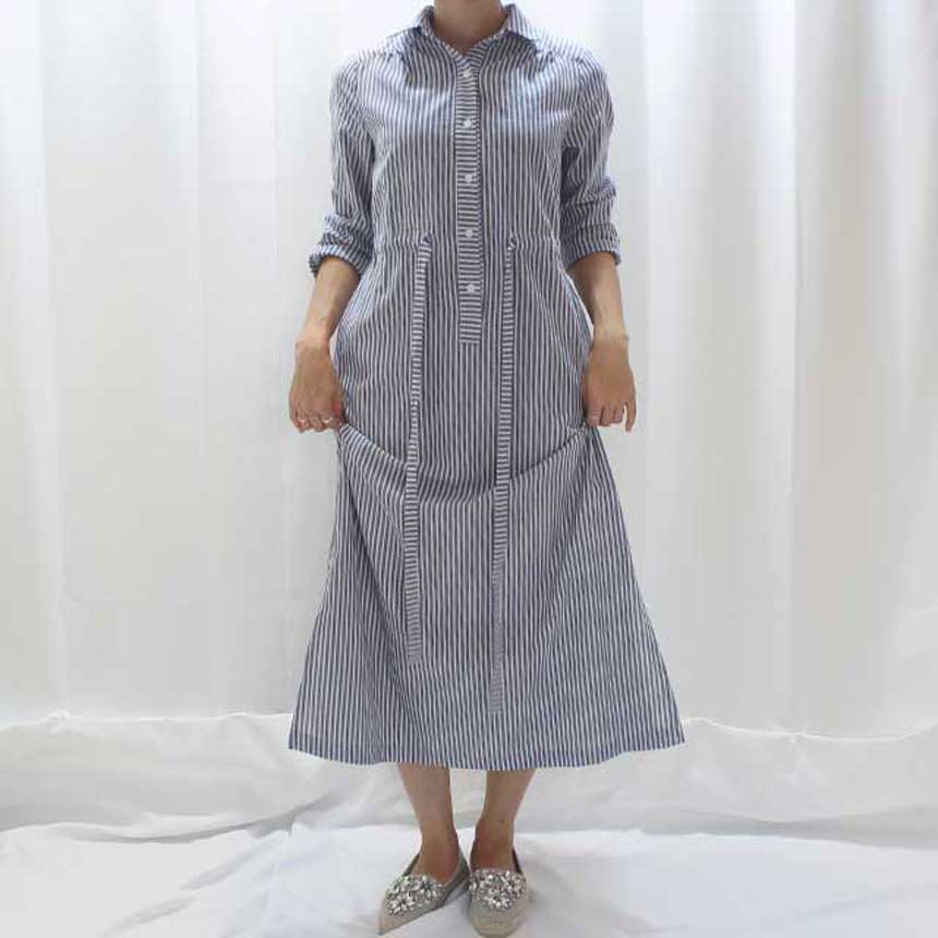 New Striped Shirt Dress Cafe Mocha Nourishment Fal