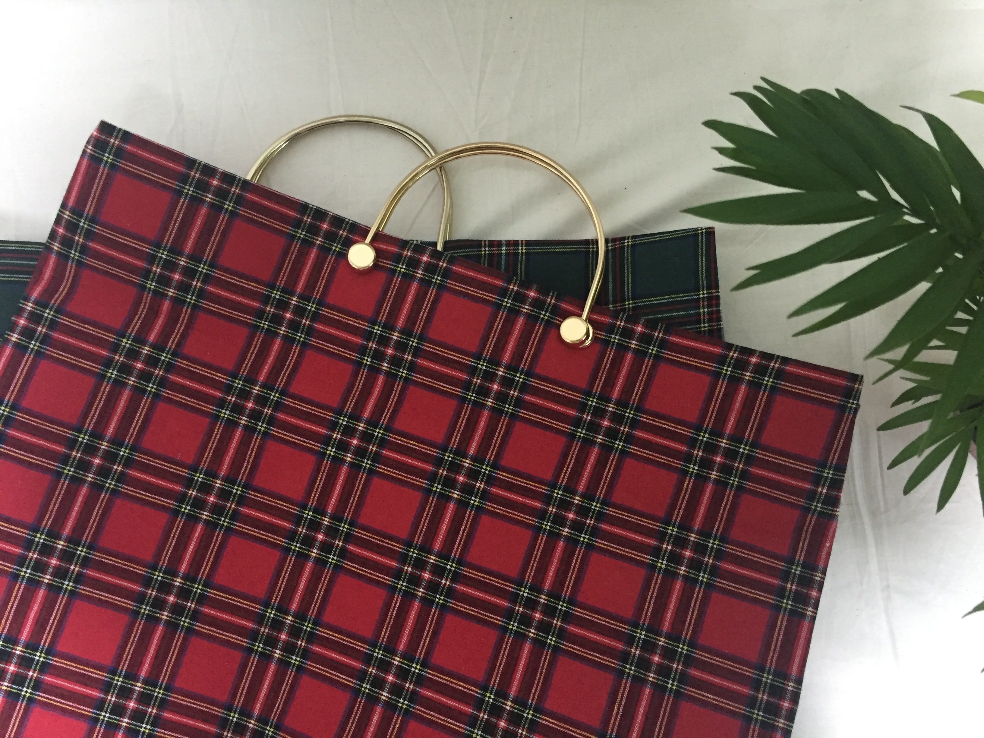 New Women's Bags Free Shipping Tartan Check Big