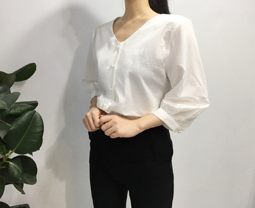 NEW FASHION LADY GIRL Blouse Free shipping pearl b
