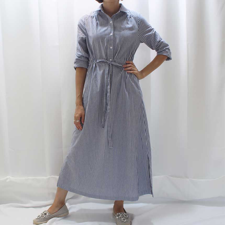 New Striped Shirt Dress Cafe Mocha Nourishment Fal