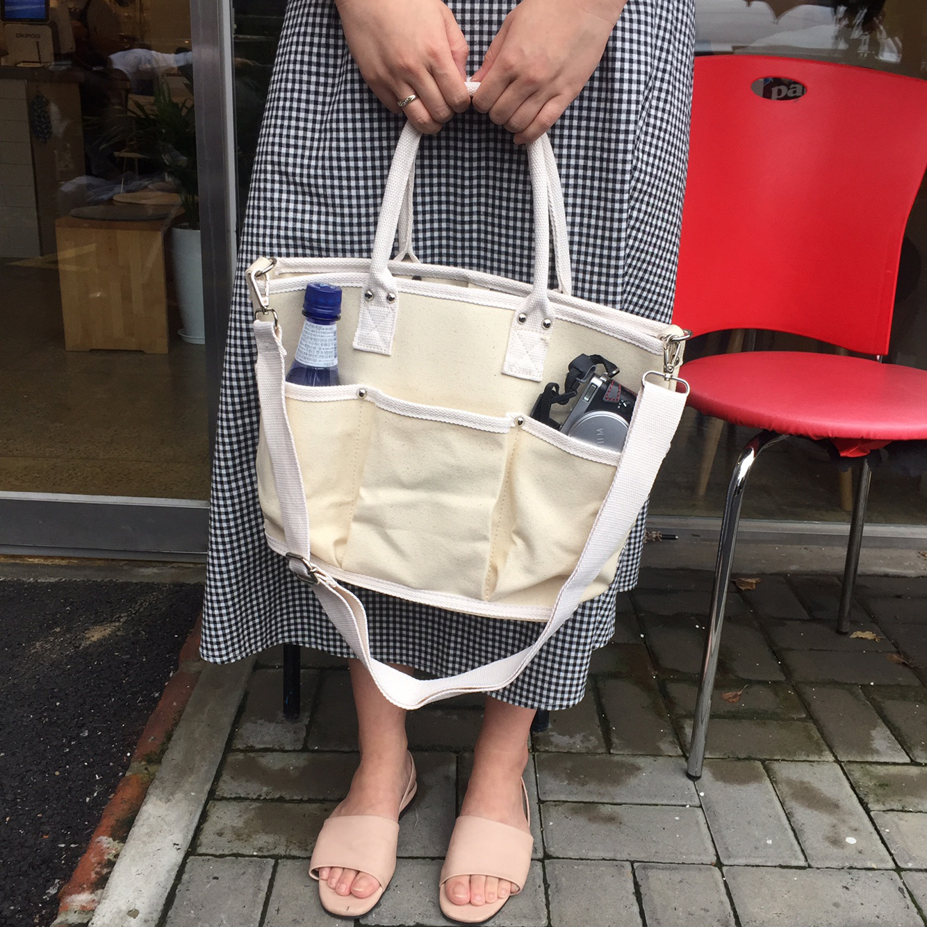 Pocket Tumbler Canvas Eco Bag Casual Jung Yumi Bag