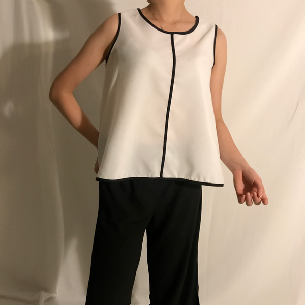 Silk Navy Women Sleeveless Blouse Women's Summe