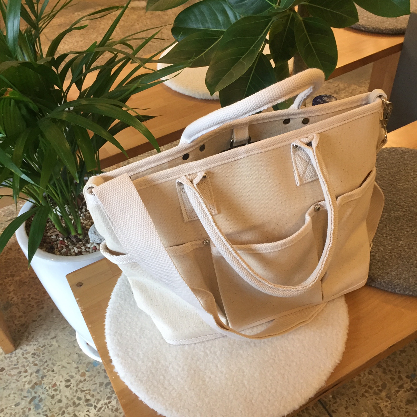 Pocket Tumbler Canvas Eco Bag Casual Jung Yumi Bag