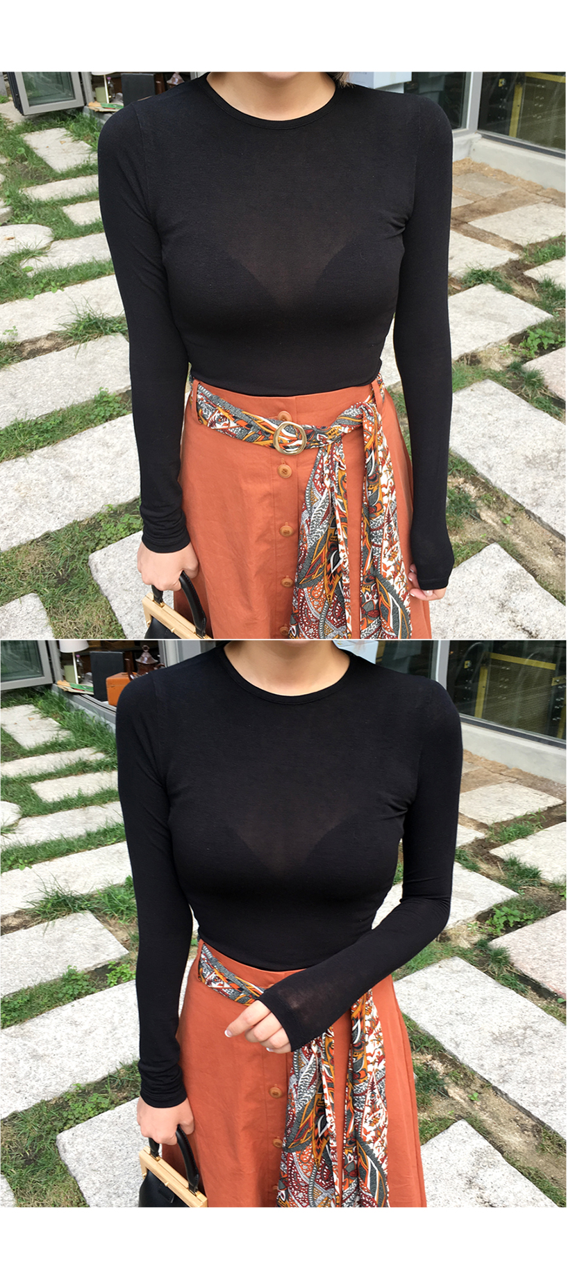 Slim Fit Basic T-shirt Daily coordination Autumn t