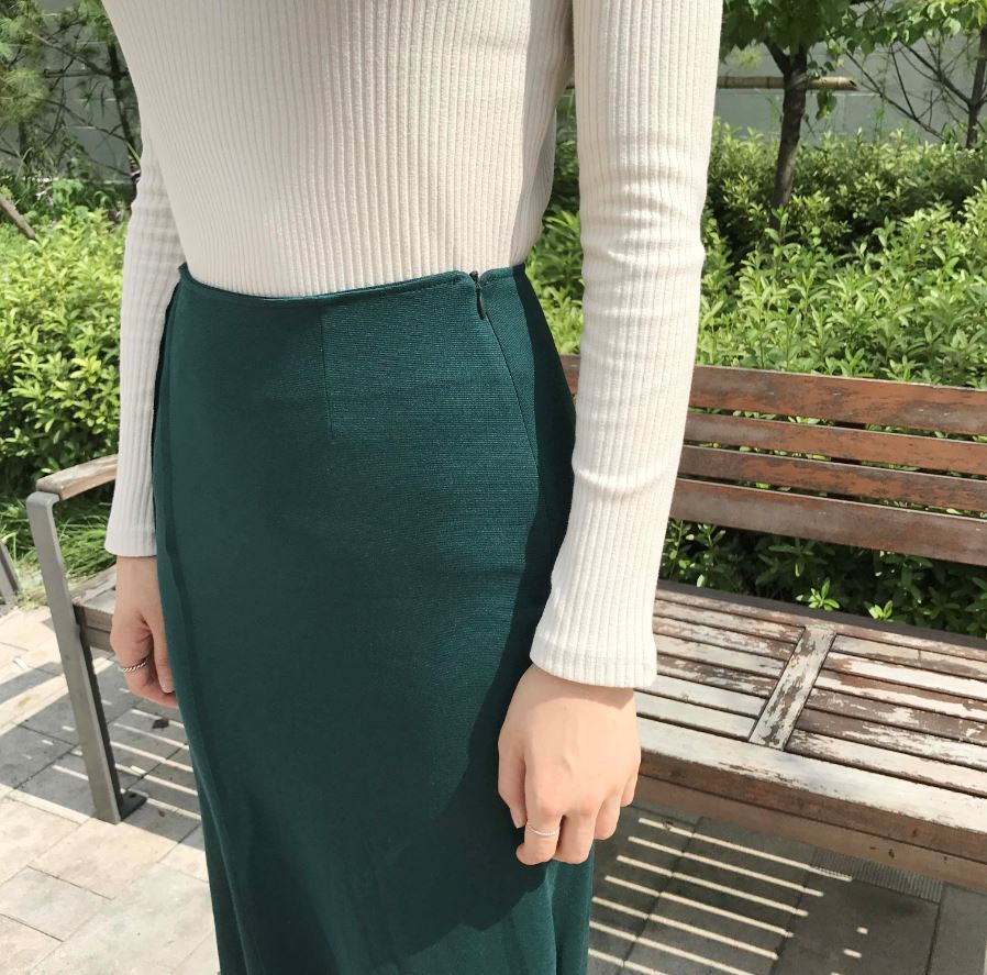Cutting mermaid long skirt 3color unconventional g