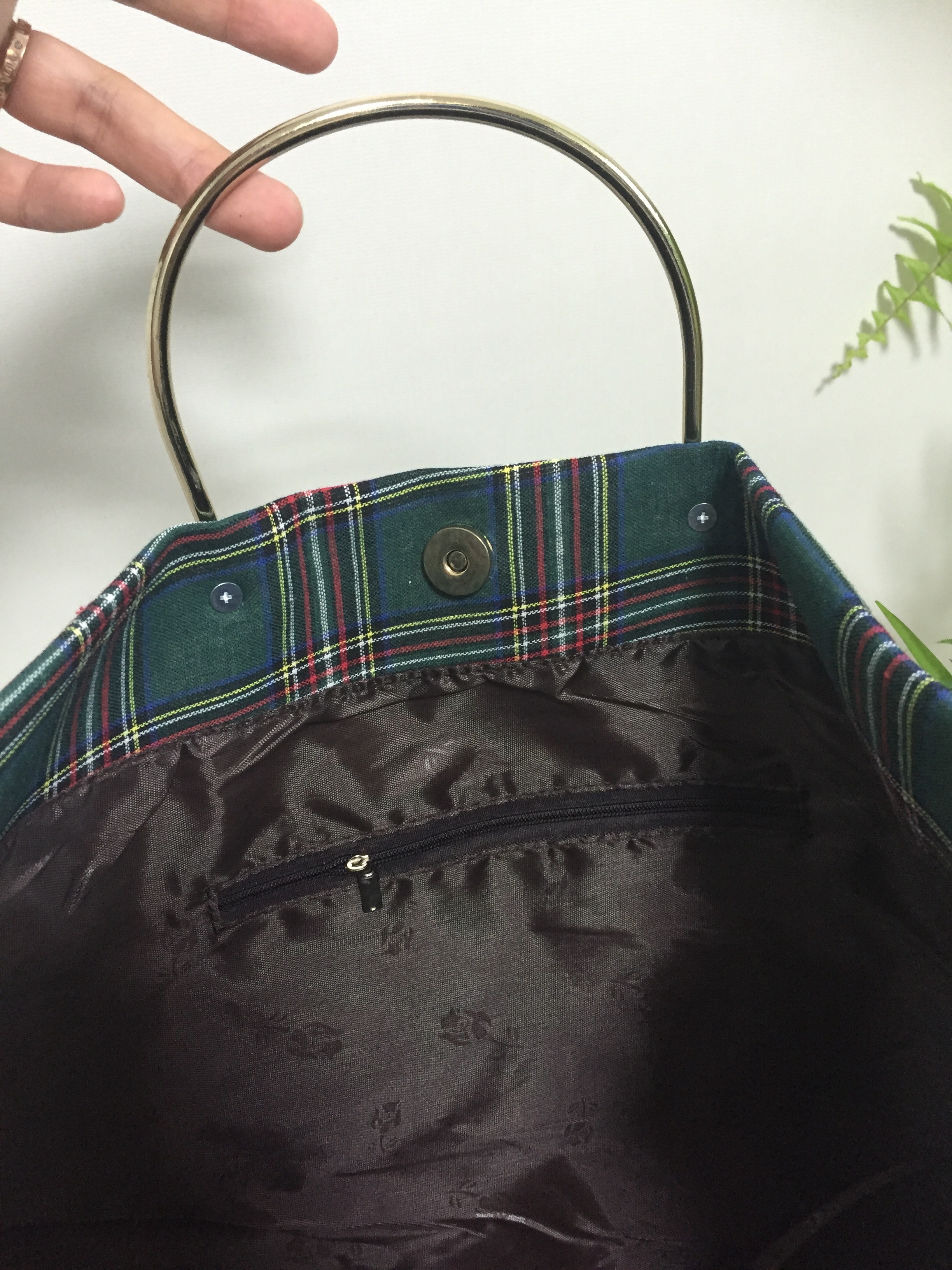 New Women's Bags Free Shipping Tartan Check Big