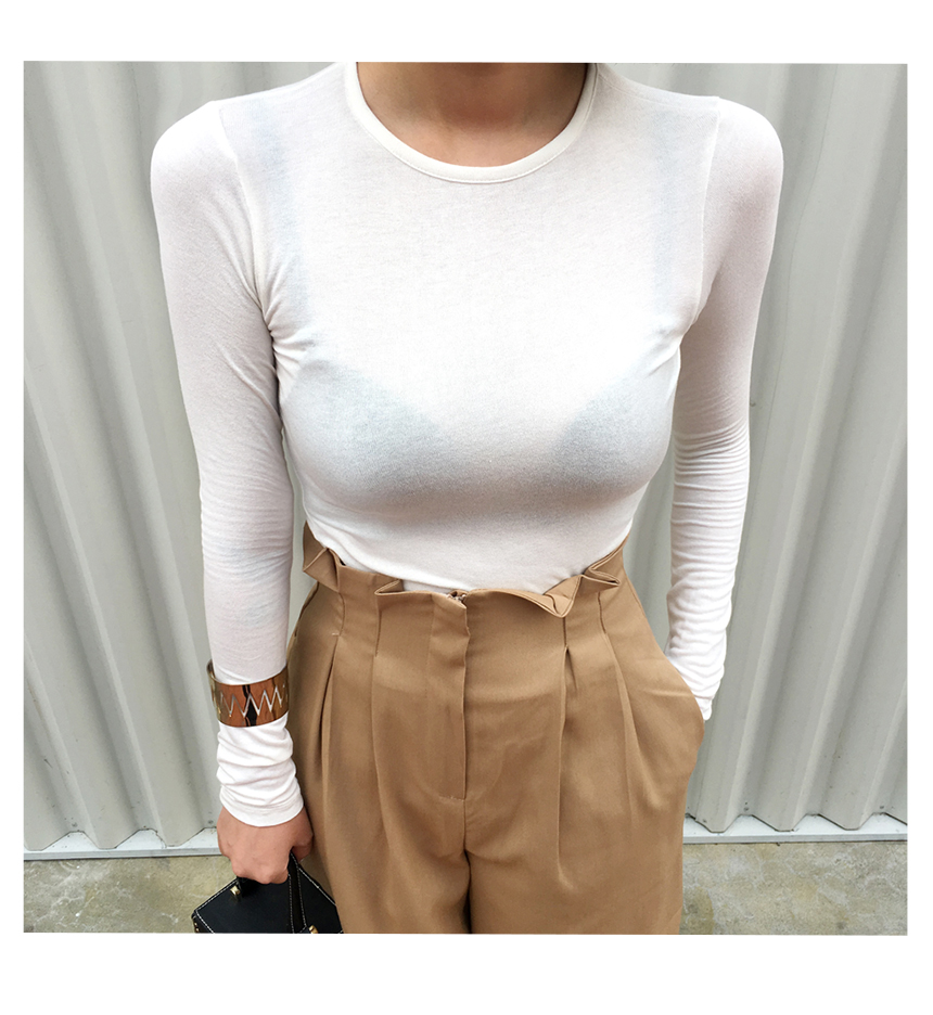 Slim Fit Basic T-shirt Daily coordination Autumn t