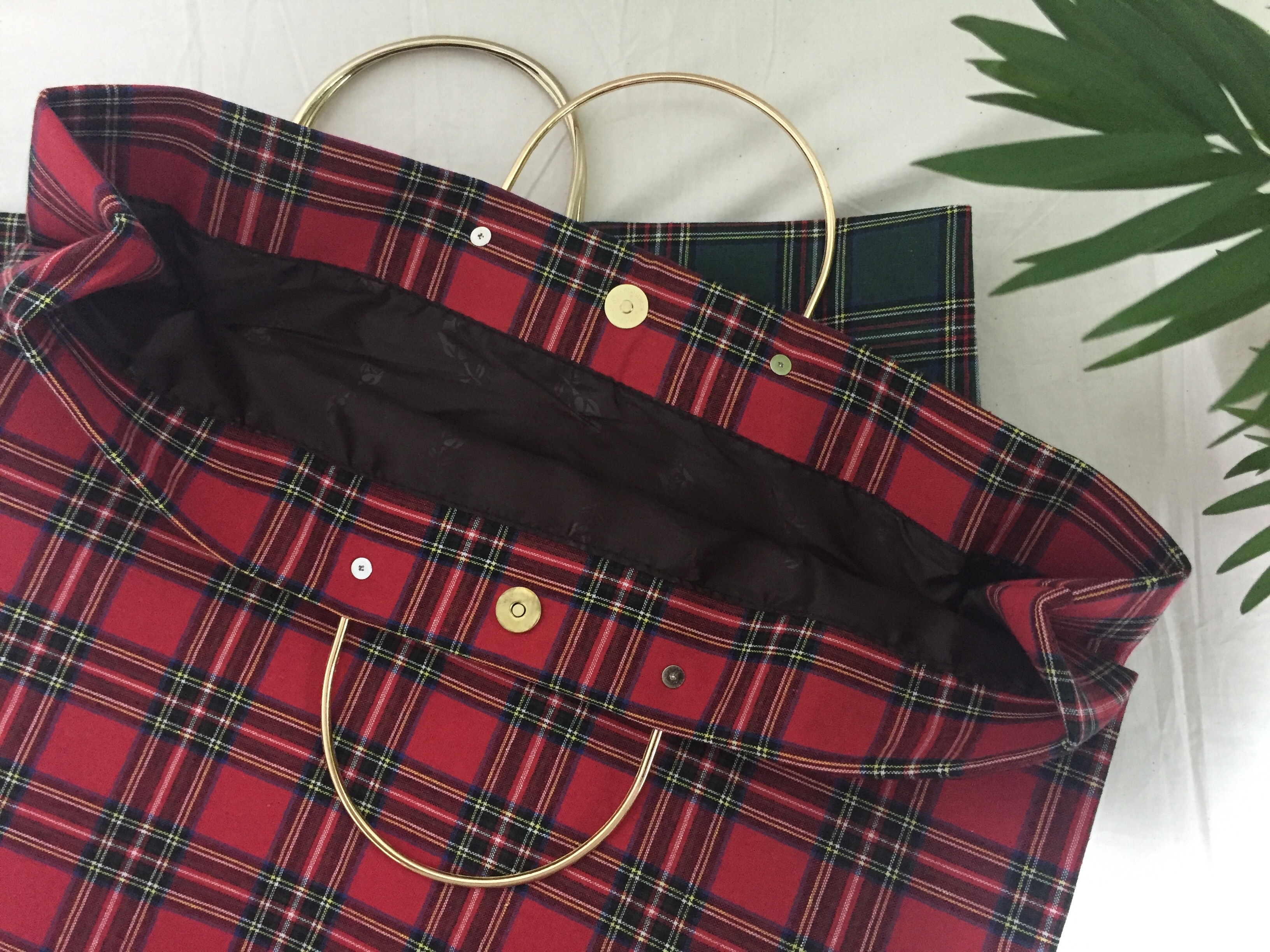 New Women's Bags Free Shipping Tartan Check Big