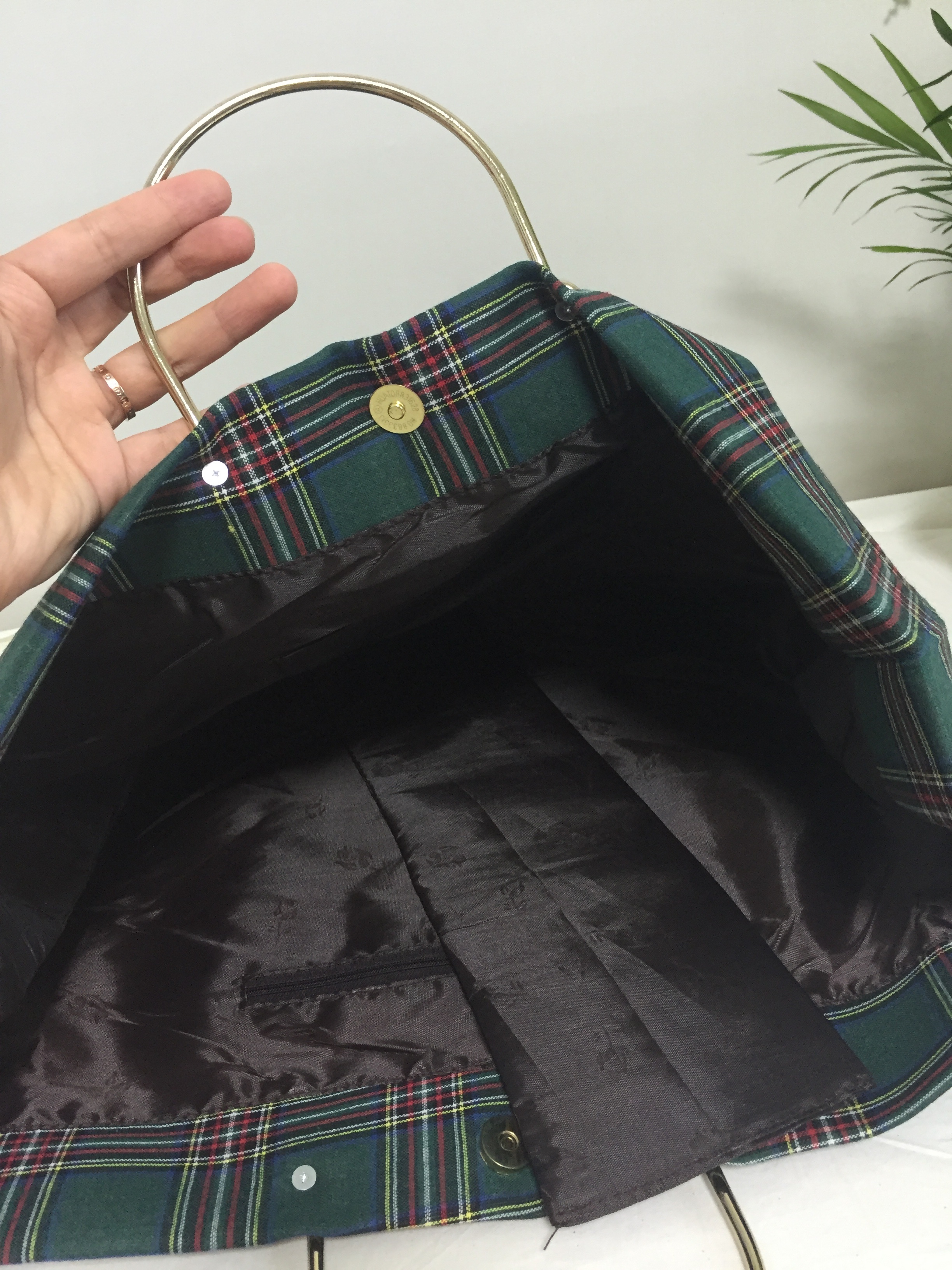 New Women's Bags Free Shipping Tartan Check Big