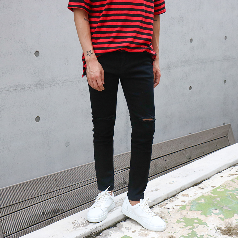 Korea Jeans Pants Full Black Jeans Pants Men's 