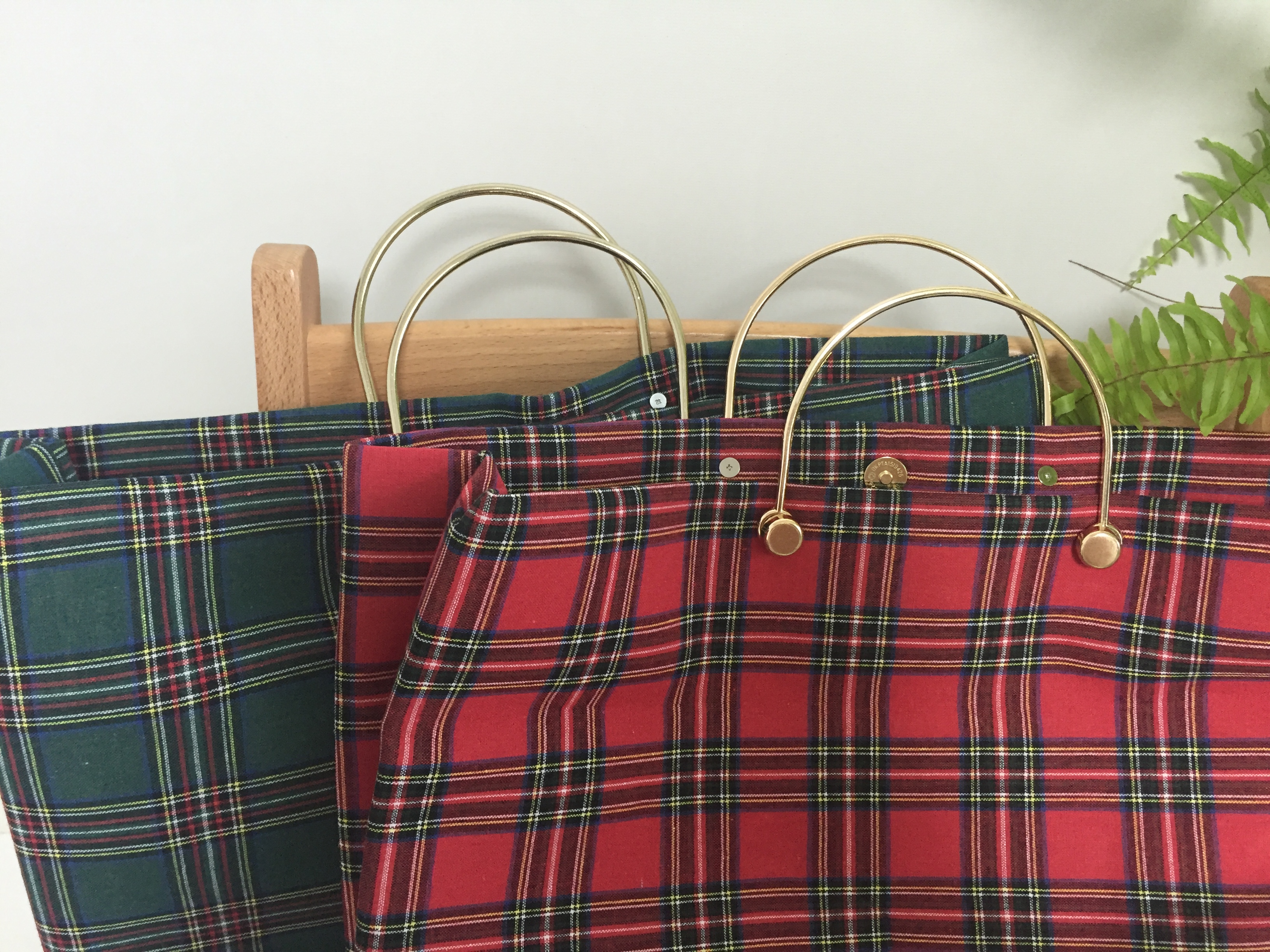 New Women's Bags Free Shipping Tartan Check Big
