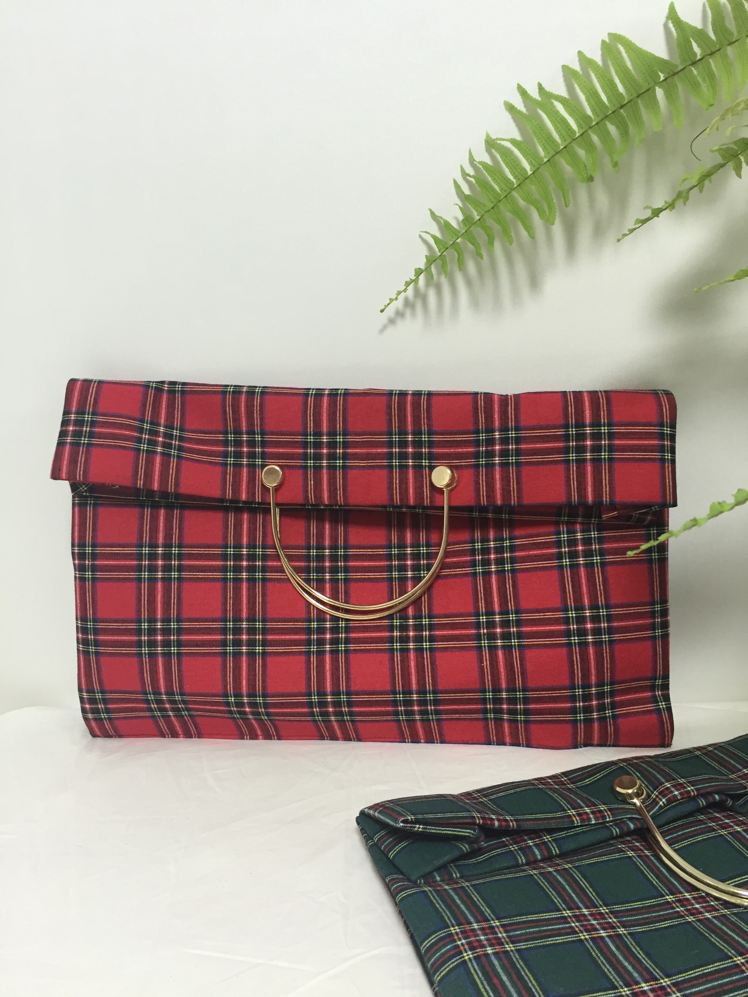 New Women's Bags Free Shipping Tartan Check Big