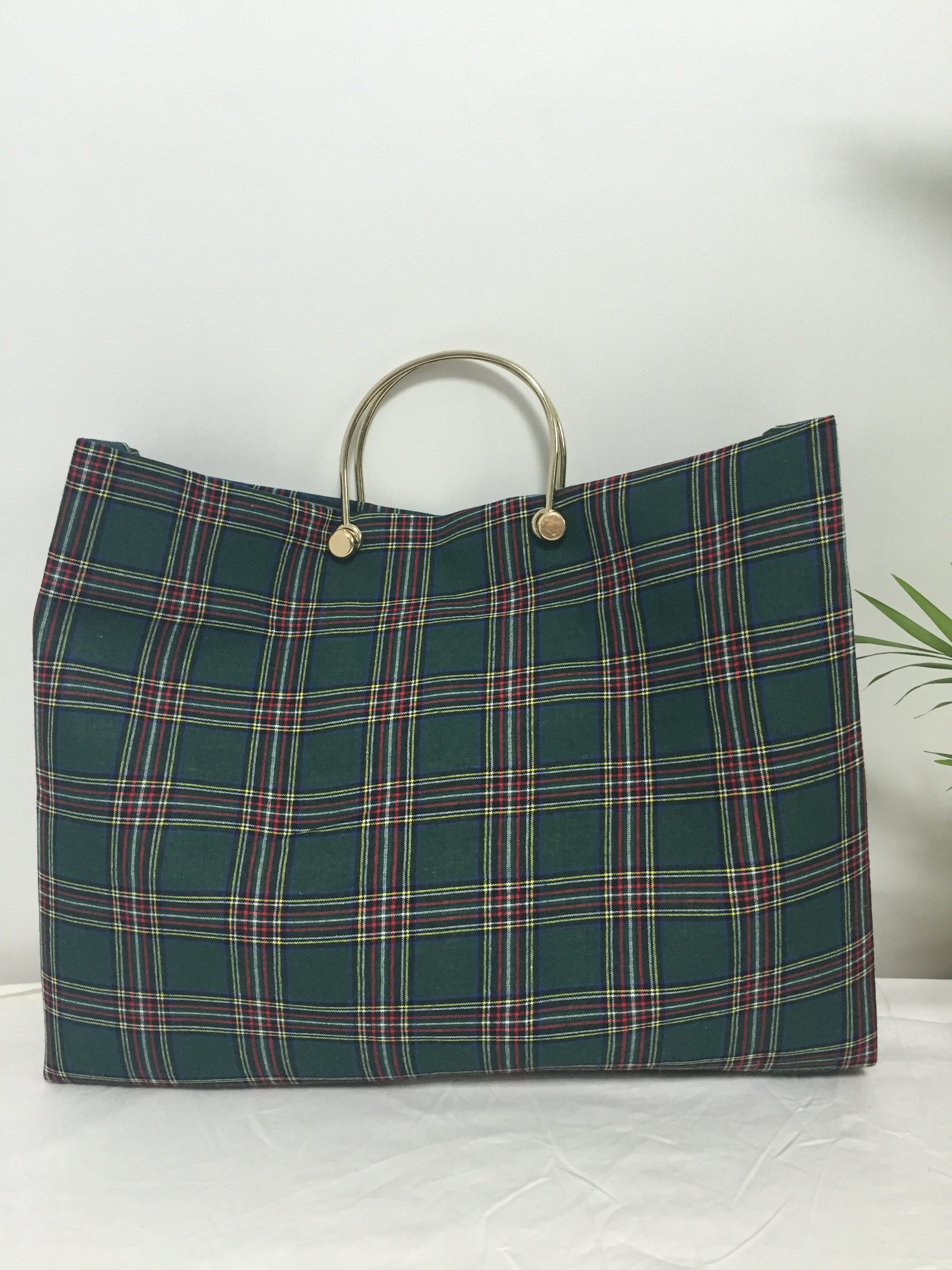 New Women's Bags Free Shipping Tartan Check Big