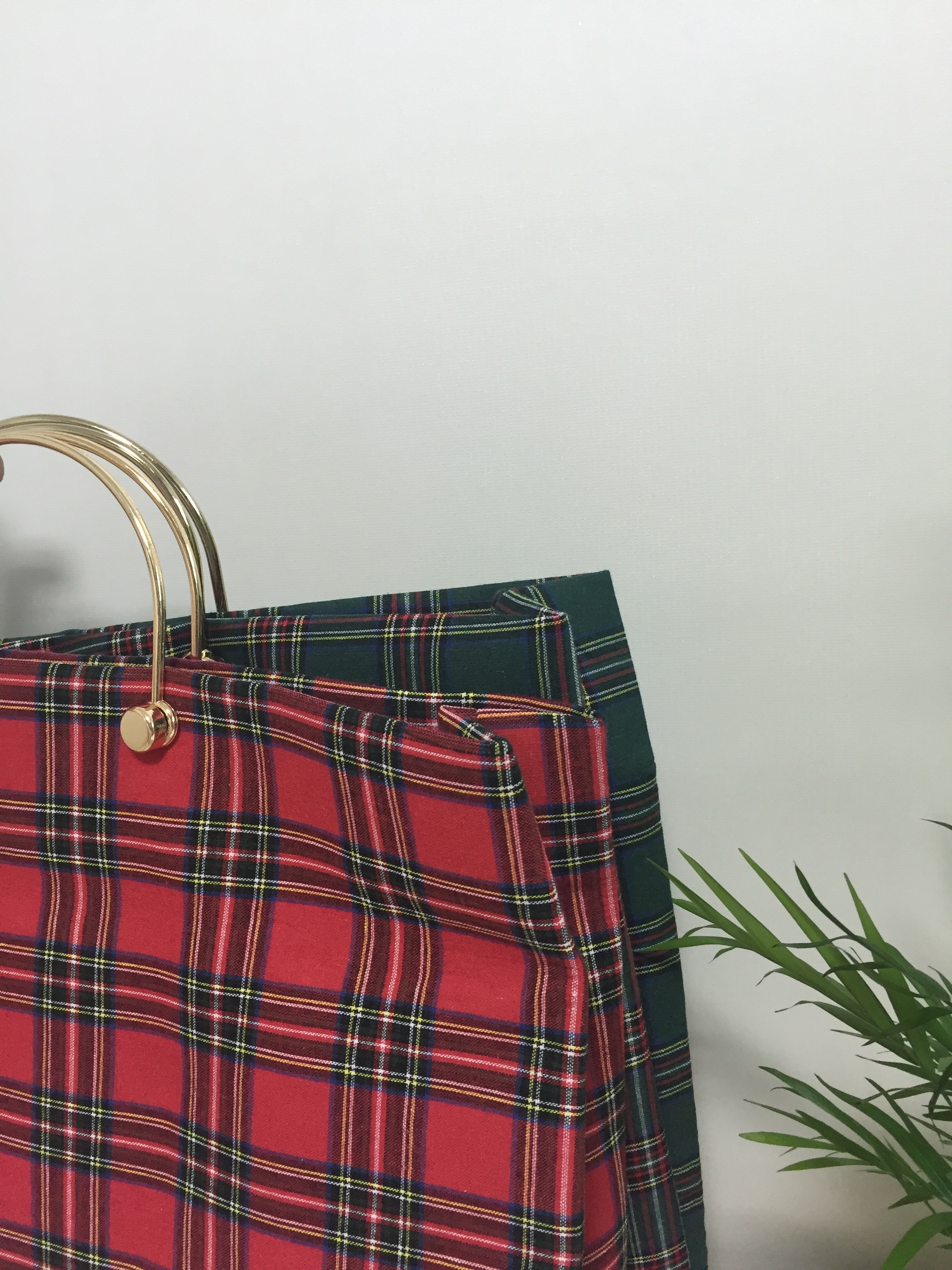 New Women's Bags Free Shipping Tartan Check Big