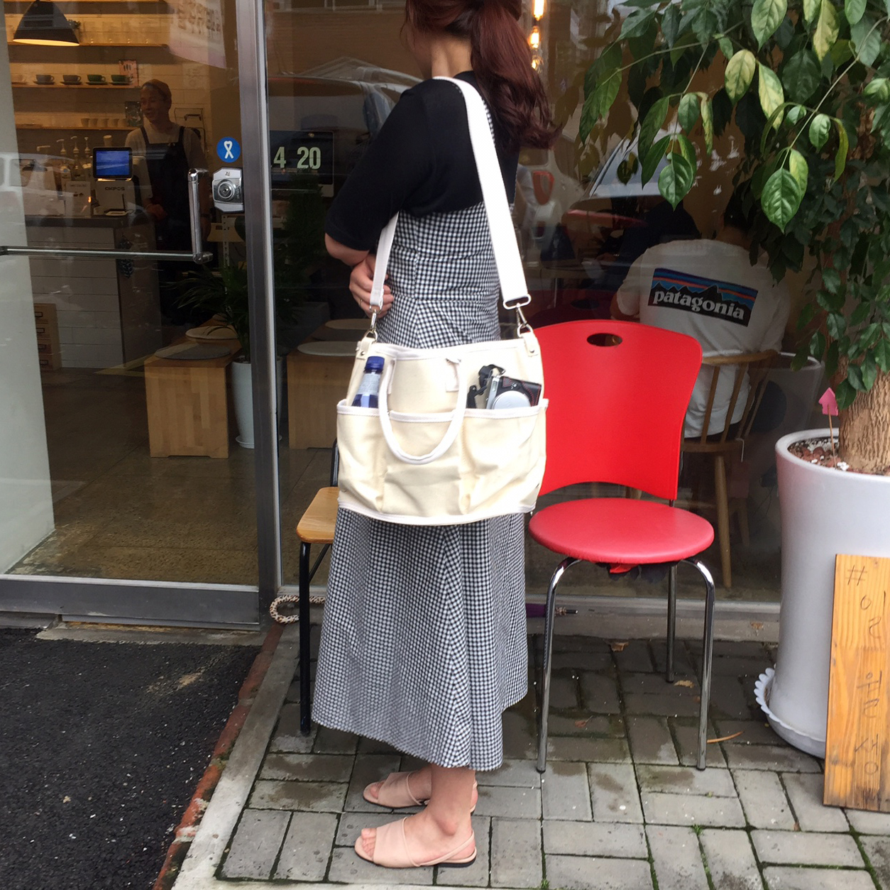 Pocket Tumbler Canvas Eco Bag Casual Jung Yumi Bag