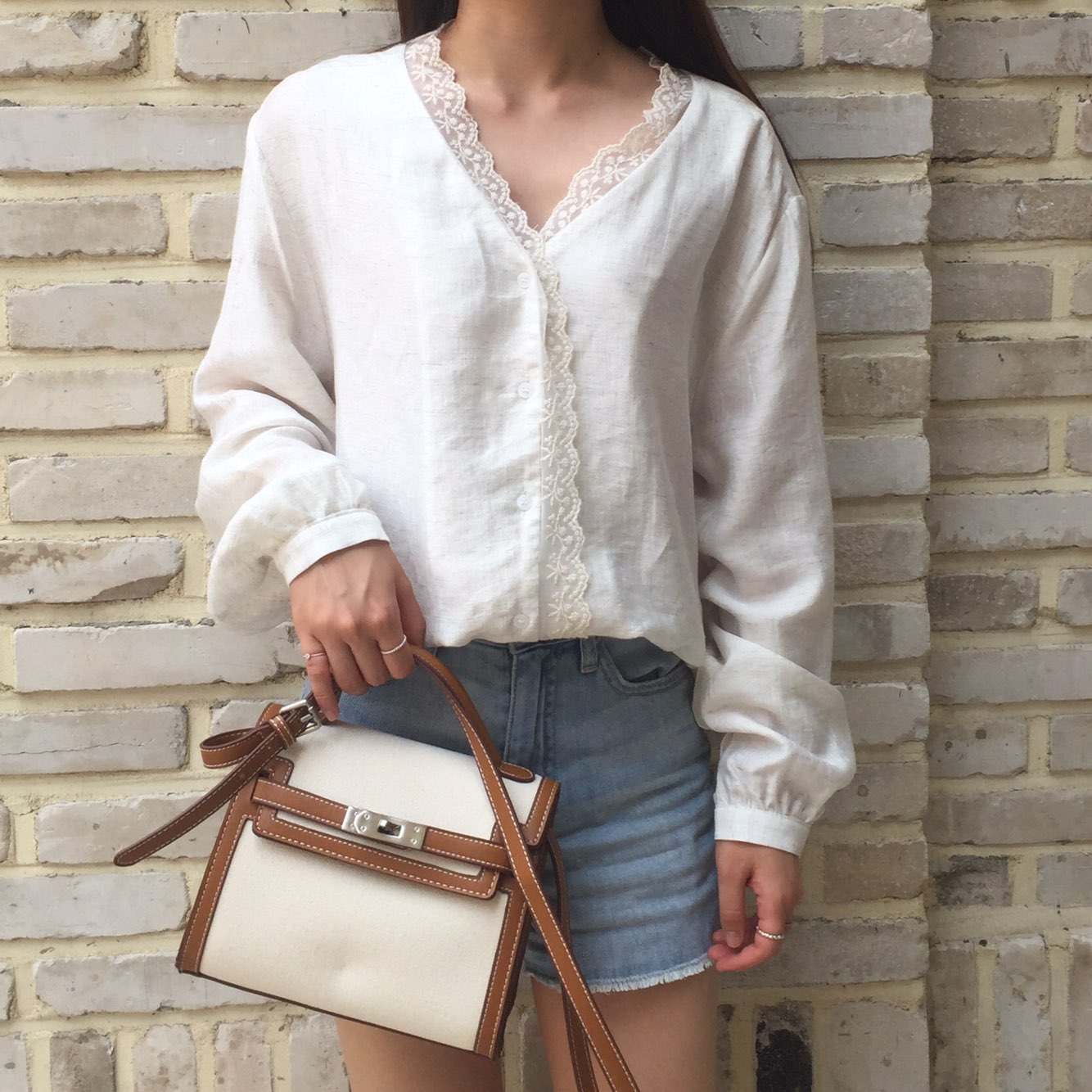 New Women's Bags Square Canvas Tote Bag Buckle 