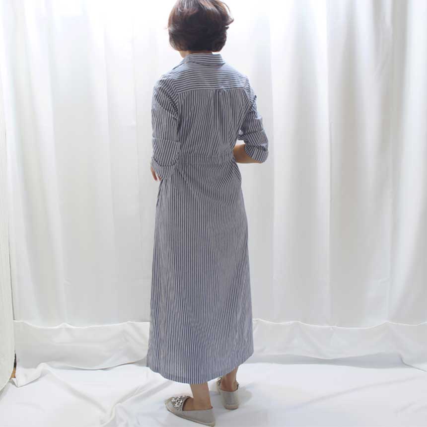 New Striped Shirt Dress Cafe Mocha Nourishment Fal