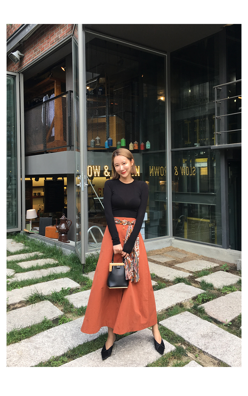 Slim Fit Basic T-shirt Daily coordination Autumn t