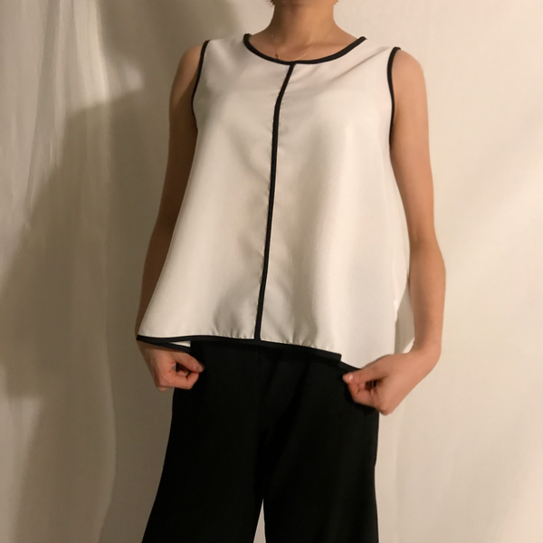 Silk Navy Women Sleeveless Blouse Women's Summe