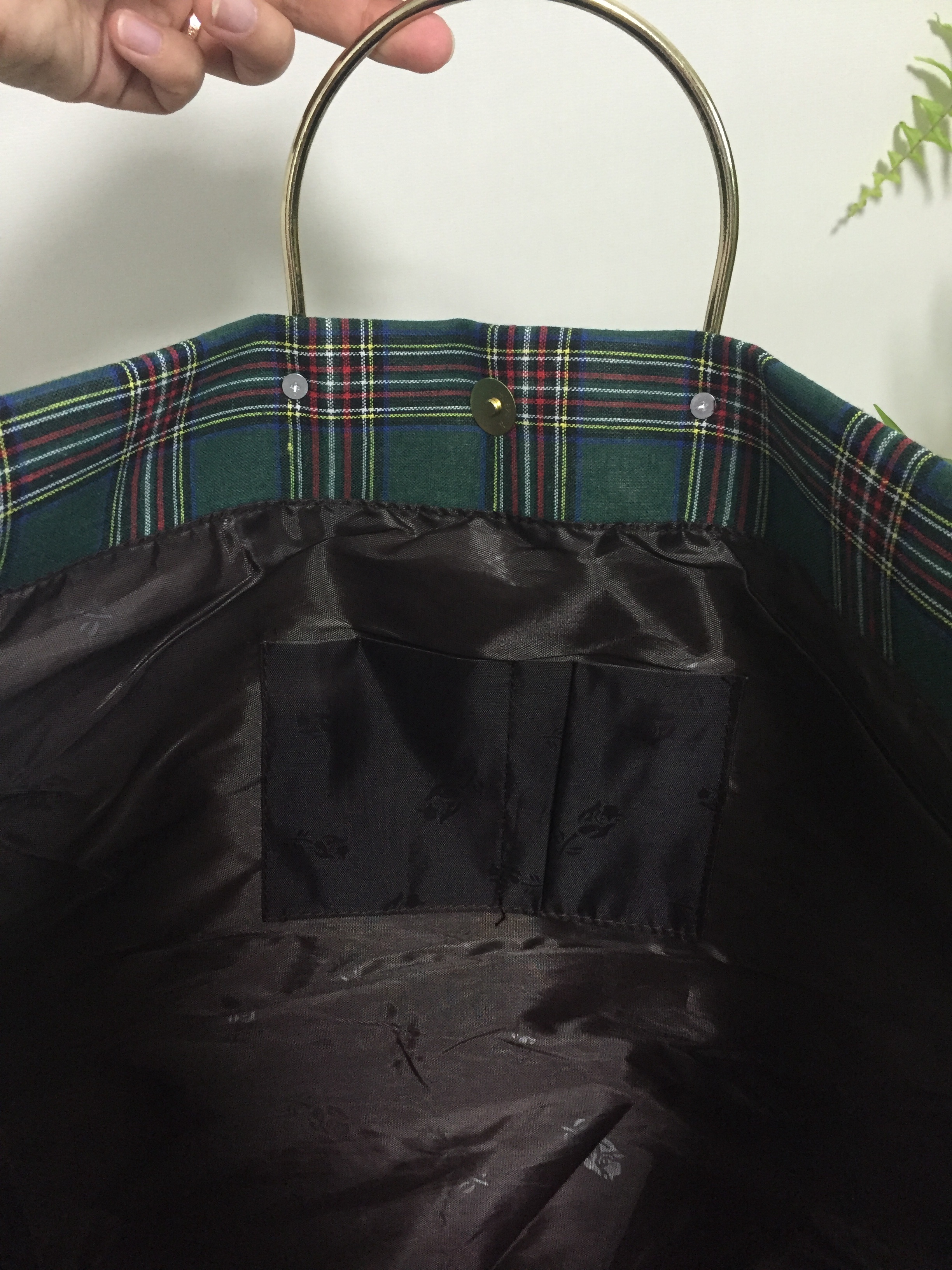 New Women's Bags Free Shipping Tartan Check Big