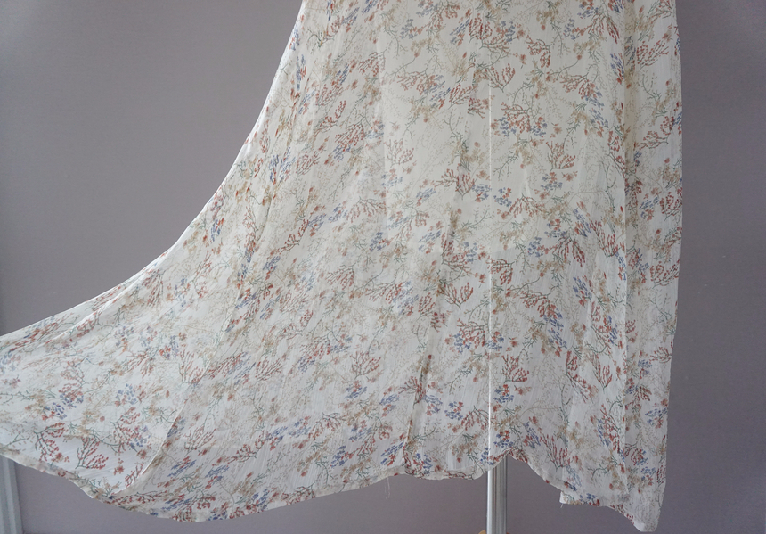 Flower chiffon long one piece autumn visitor 3colo